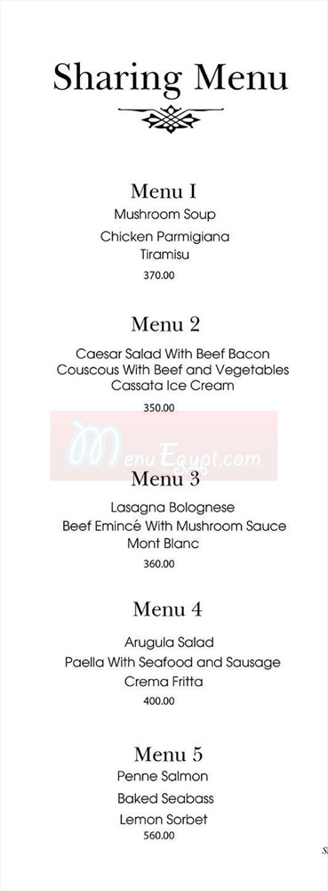 Lincontro menu